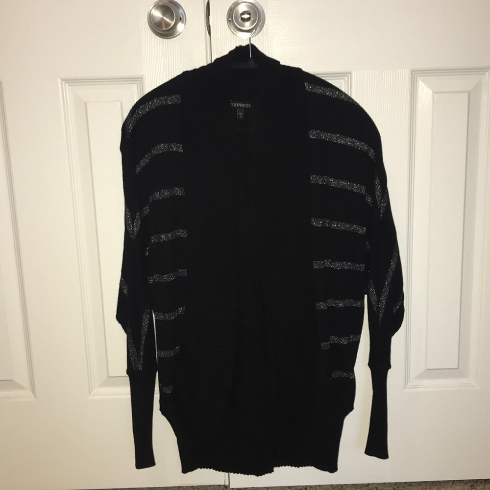 Black and silver stripped cardigan from Express